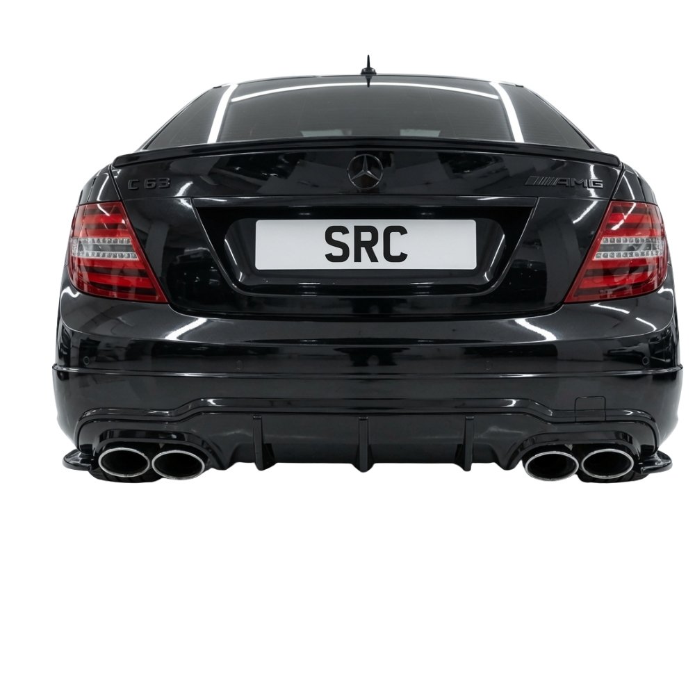 Mercedes C Class W204 C204 C63 AMG Style Rear Diffuser Gloss Black 2012–2014