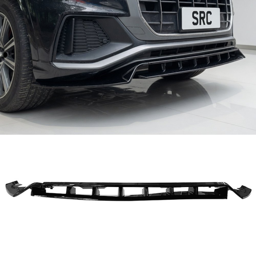 Audi Q8 SQ8 S Line Front Bumper Lip Splitter Gloss Black 4 Piece Kit 2018–2023