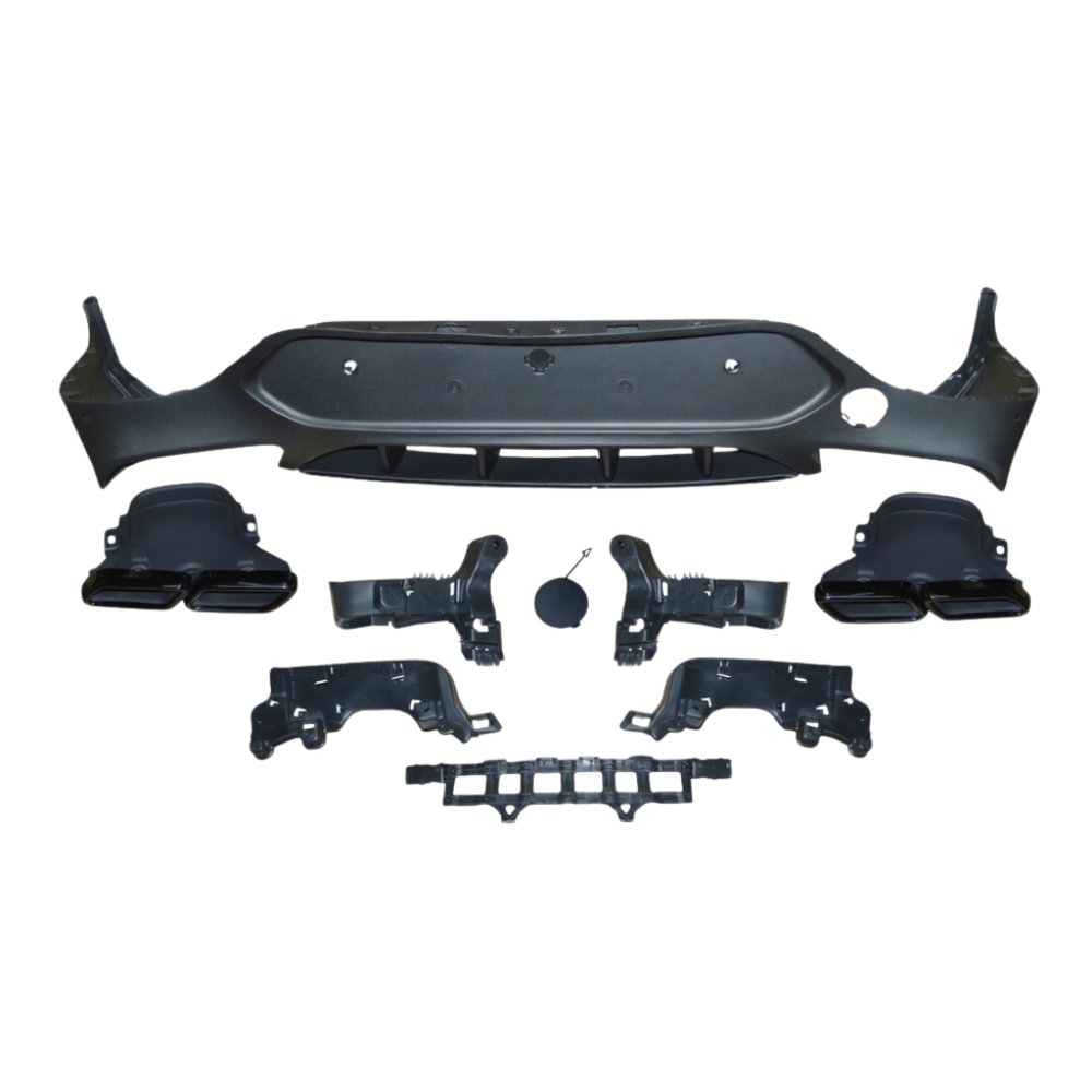 Mercedes GLC Coupe C253 GLC63 AMG Style Rear Diffuser & Exhaust Tips Matte Black 2016–2019