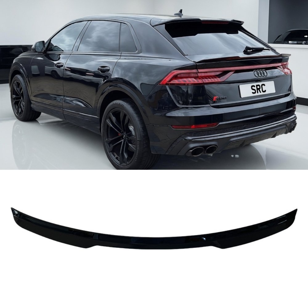 Audi Q8 SQ8 S Line Rear Mid Tailgate Extension Spoiler Lip Gloss Black 2018–2023