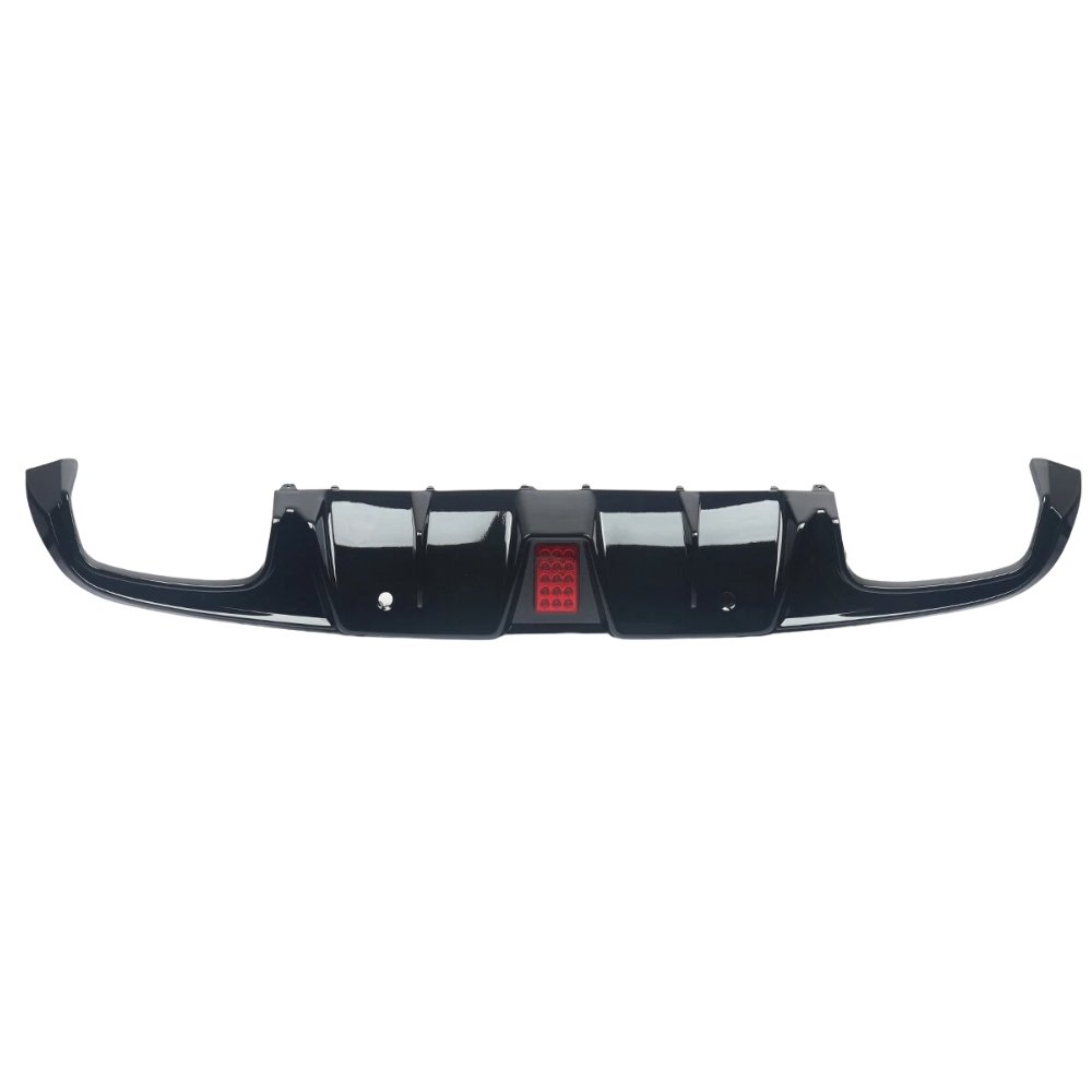 Mercedes C Class W205 B Style Rear Diffuser & Black Tailpipes Gloss Black 2015–2021
