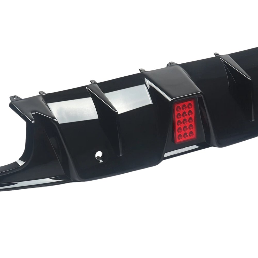 Mercedes C Class W205 B Style Rear Diffuser & Black Tailpipes Gloss Black 2015–2021