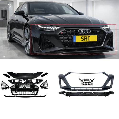 Audi A7 4K8 RS7 Style Front Bumper Body Kit with Gloss Black Grille 2019+
