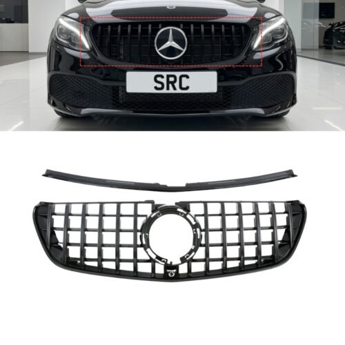 Mercedes V-Class W447 Facelift Panamericana GT Style Front Grille Gloss Black 2020-2024