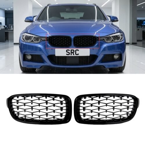 BMW 3 Series F30 F31 F35 Diamond Style Front Kidney Grille Gloss Black 2012–2019