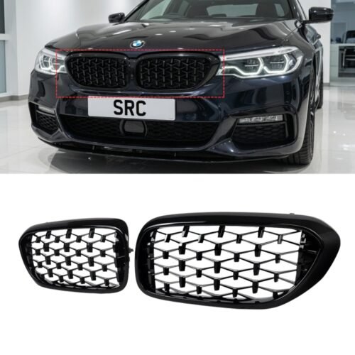 BMW 5 Series G30 G31 Pre-LCI Diamond Style Front Grille Gloss Black 2018–2020