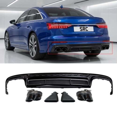 Audi A6 S6 C8 4K S Line Rear Diffuser with Black Tailpipes Saloon & Avant 2019+