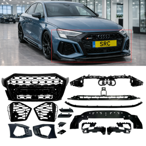 Audi A3 8Y RS3 Style Front Bumper Body Kit & Gloss Black Grille 2021–2024