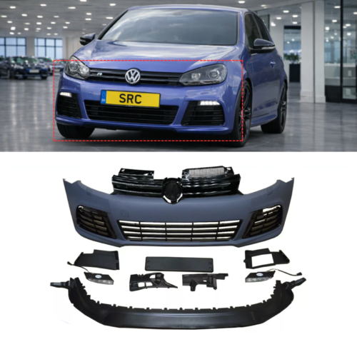 VW Golf MK6 R20 Look Front Bumper Body Kit with Grille & LED DRL 2008–2013